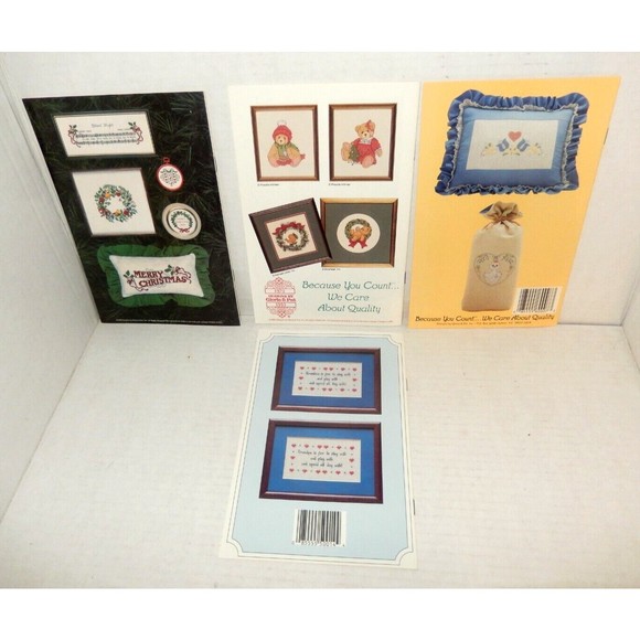 NWOT Vintage Lot of 4 Cross Stitch Leaflet Designs Gloria & Pat Christmas & Home - Picture 2 of 6